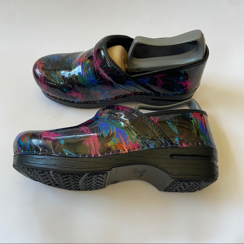 Dansko Multicolored Patent Womens Clogs Size: 6.5